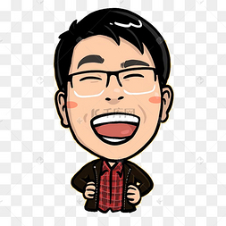 叉腰大笑的男生q版头像