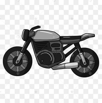 黑色竞技摩托车卡通插画