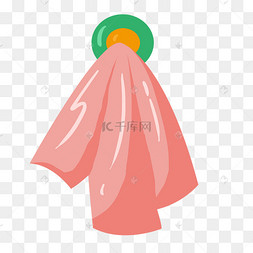 卡通粉色运动毛巾插画