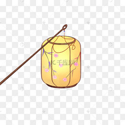 手绘古风花灯插画