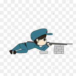 战斗中的红军战士插画