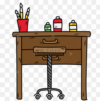 卡通书桌矢量图下载
