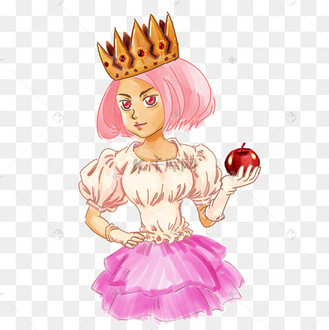 女生节拿苹果的白雪公主