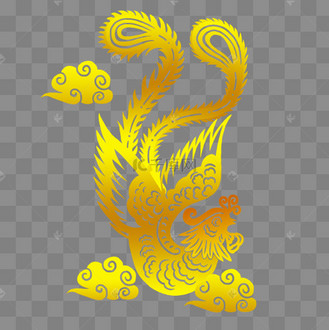 金色凤凰剪纸