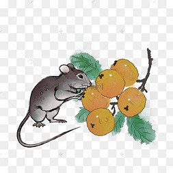 生肖鼠鼠年手绘剪纸风老鼠报福