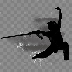 舞剑人物剪影