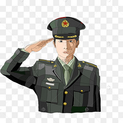 七一建党节军人敬礼人物