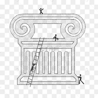 线描商务罗马柱插画
