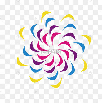 手绘色块旋转创意图形