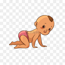 爬行的卡通孩子