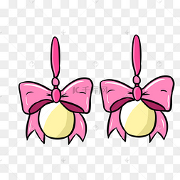 卡通粉色耳钉插画