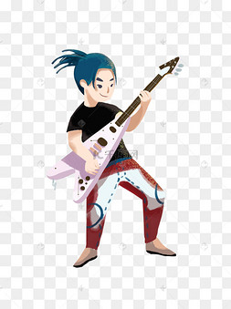 朋克脏辫弹琴少年装饰元素人体器官胃脏人体器官胰脏插画紫色小脏辫