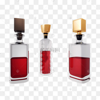 立体玻璃酒瓶png图