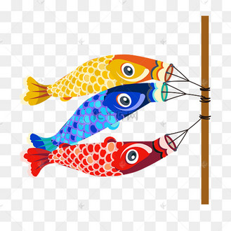 扁平化简约日本鱼旗