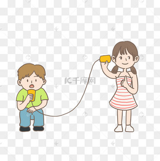 六一儿童节传话筒小朋友做游戏插画免抠元素下载