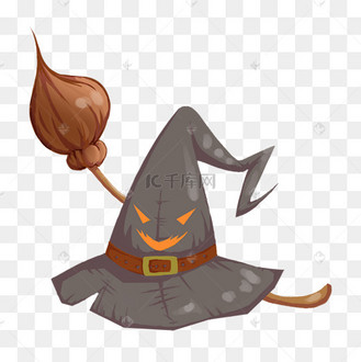 手绘巫师帽子插画