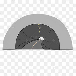 交通隧道卡通插画