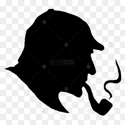 剪影抽烟的男人