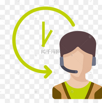 男女客服寻呼服务扁平插画矢量格式免扣png格式