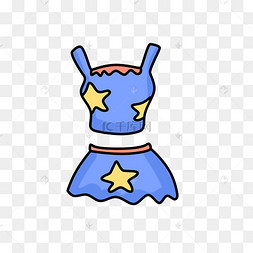 卡通蓝色女士游泳衣插画