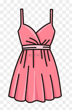 吊带连衣裙矢量卡通