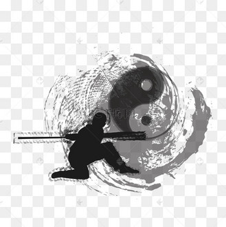 黑色水墨武打动作