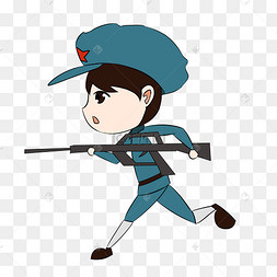 革命人物八路军女战士插画