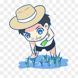 插秧播种的农民