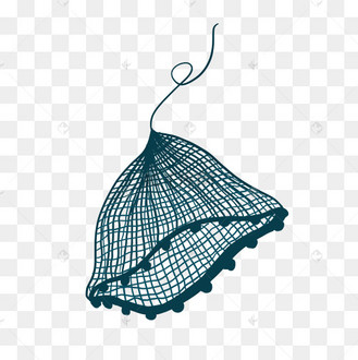 卡通渔网捕鱼插画