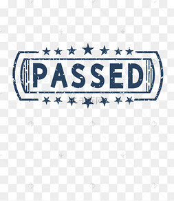 英文pass通过印章