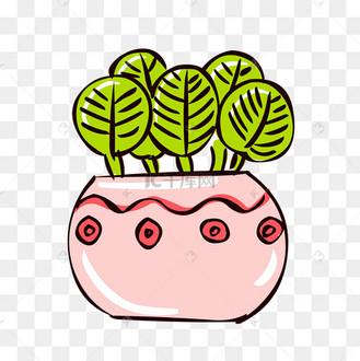手绘植物简笔画风格卡通小清新花草免抠素材