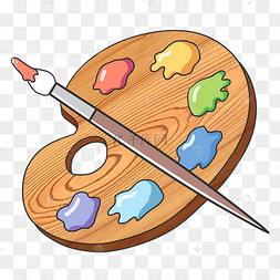 黄色的画板手绘插画绿色画板形状气泡对话框木质画板画架插画绘画用的