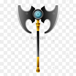 战斧png图古兵器大斧手绘矢量图古代兵器mbe双面斧矢量卡通消防器材