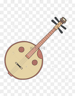 乐器阮弦乐器线稿音乐器材卡通阮琴剪贴画乐器中阮没有搜到合适的元素