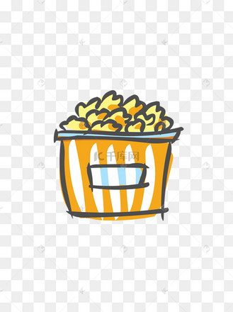 食物元素手绘可爱卡通下午茶鸡米花