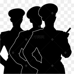 军运会军人剪影png