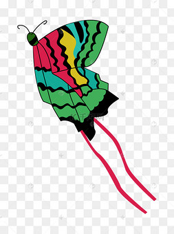 蝴蝶风筝插画