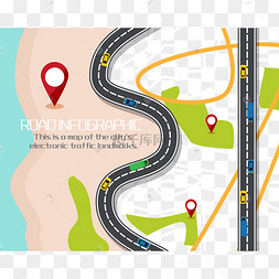 导航地图海冰沙滩扁平公路导航gps