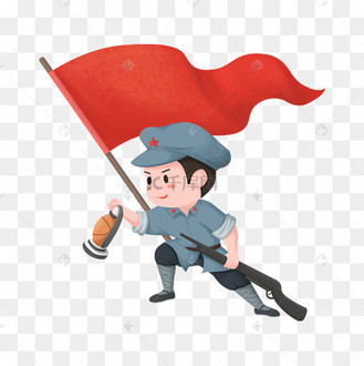 拿着枪和油灯的革命战士