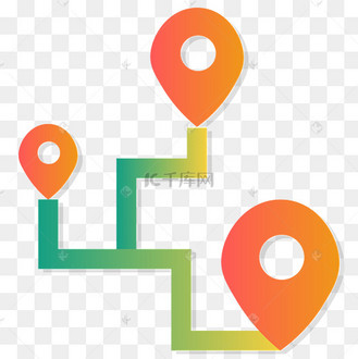 卡通地图坐标位置路线图标