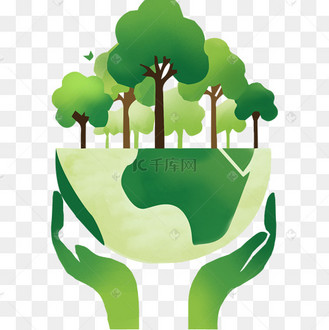 保护环境绿色卡通艺术字