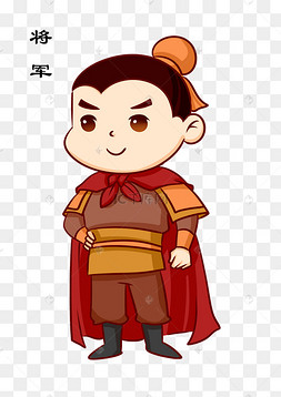 中国古代将军手绘卡通中国风古风武侠男子q版唐朝唐仕女弹竖琴古代