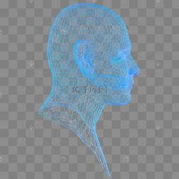未来科技数据人头下载 png下载c4d矢量装饰卡通扁平化科技人头png下载