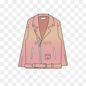 少年少女青春机车酷粉色皮衣png时尚