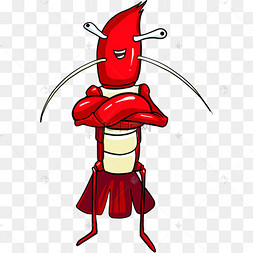 卡通似人海鲜龙虾