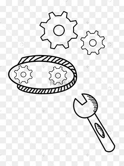 两个手绘的机械齿轮