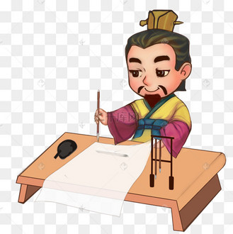 中国风古代人物卡通人物李白写字李白画画