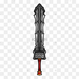 黑色的长刀手绘插画