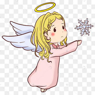 天使雪花光环手绘插画