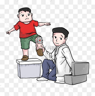 医生给患者包扎伤口插画